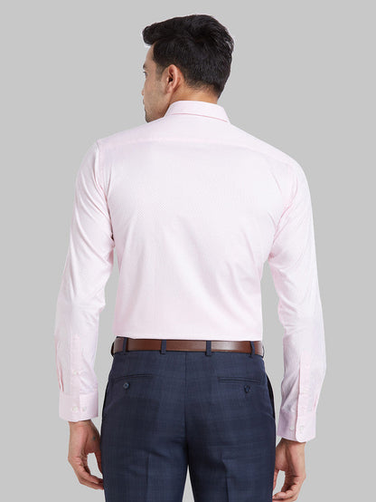 Park Avenue Men Pink Self Design Slim Fit Cotton Formal Shirt