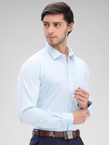 Park Avenue Green Structure Slim Fit Cotton Formal Shirt