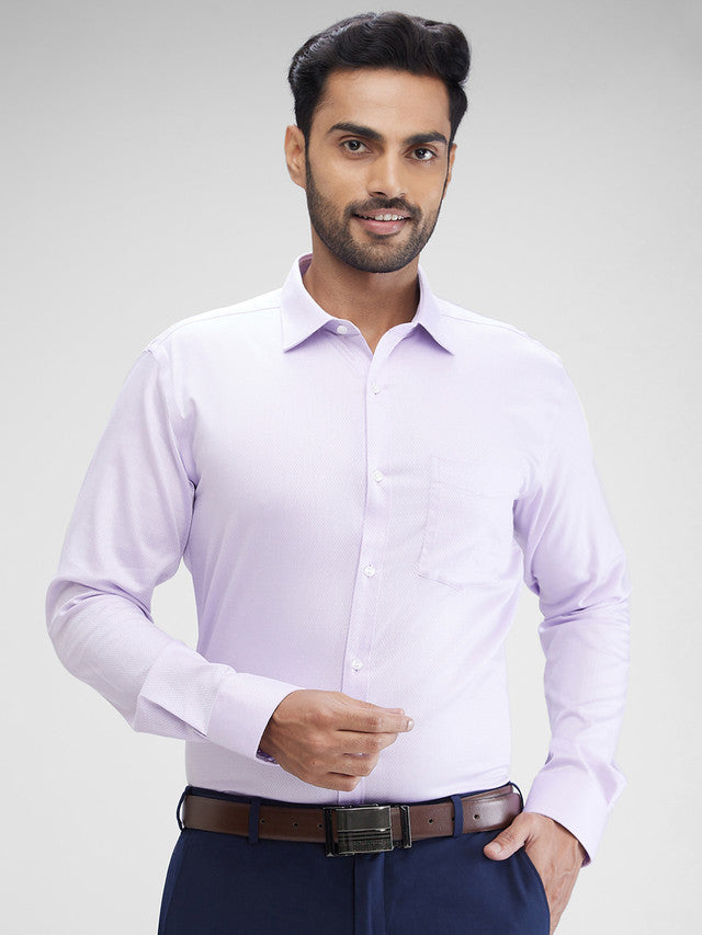 Park Avenue Purple Structure Slim Fit Cotton Formal Shirt