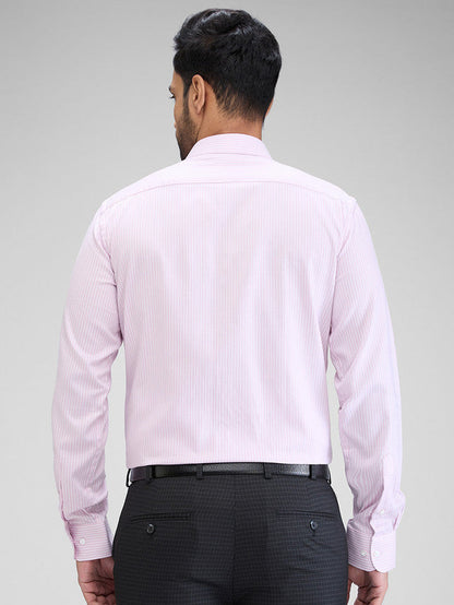 Park Avenue Men Pink Striped Slim Fit Cotton Formal Shirt