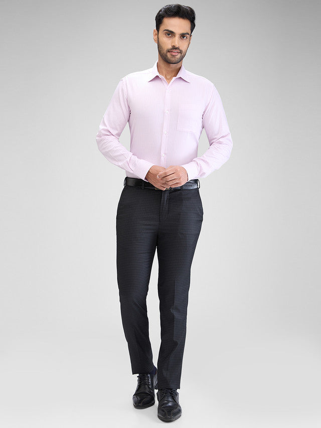 Park Avenue Men Pink Striped Slim Fit Cotton Formal Shirt