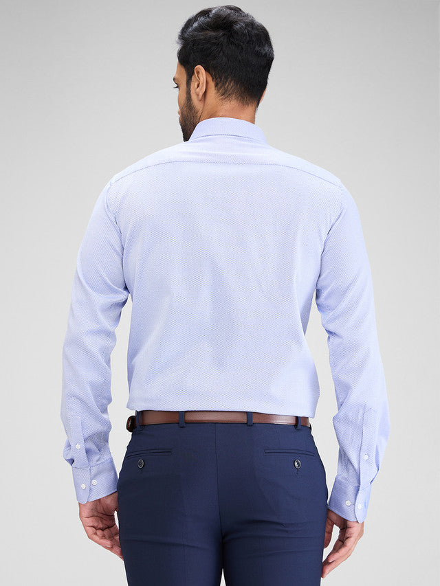 Park Avenue Blue Structure Slim Fit Cotton Formal Shirt