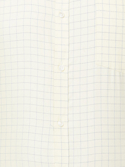 Park Avenue Men Yellow Slim Fit Checks Shirt