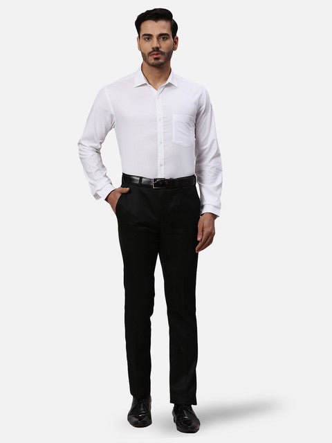 Park Avenue Men White Twill Slim Fit Cotton Formal Shirts