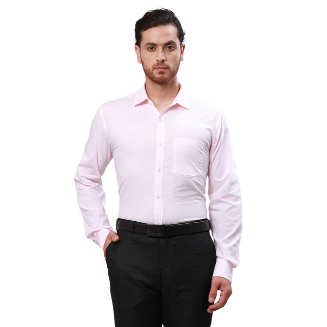Park Avenue Pink Dobby Slim Fit Full Sleeve Cotton Shirt