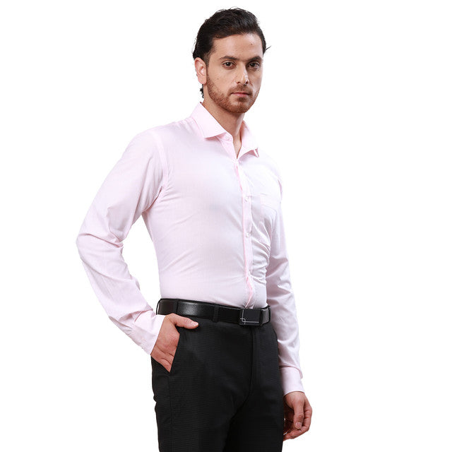 Park Avenue Pink Dobby Slim Fit Full Sleeve Cotton Shirt