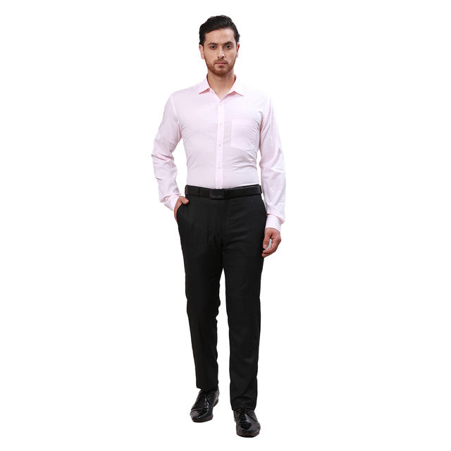 Park Avenue Pink Dobby Slim Fit Full Sleeve Cotton Shirt