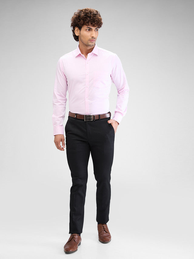 Park Avenue Red Structure Slim Fit Cotton Formal Shirt