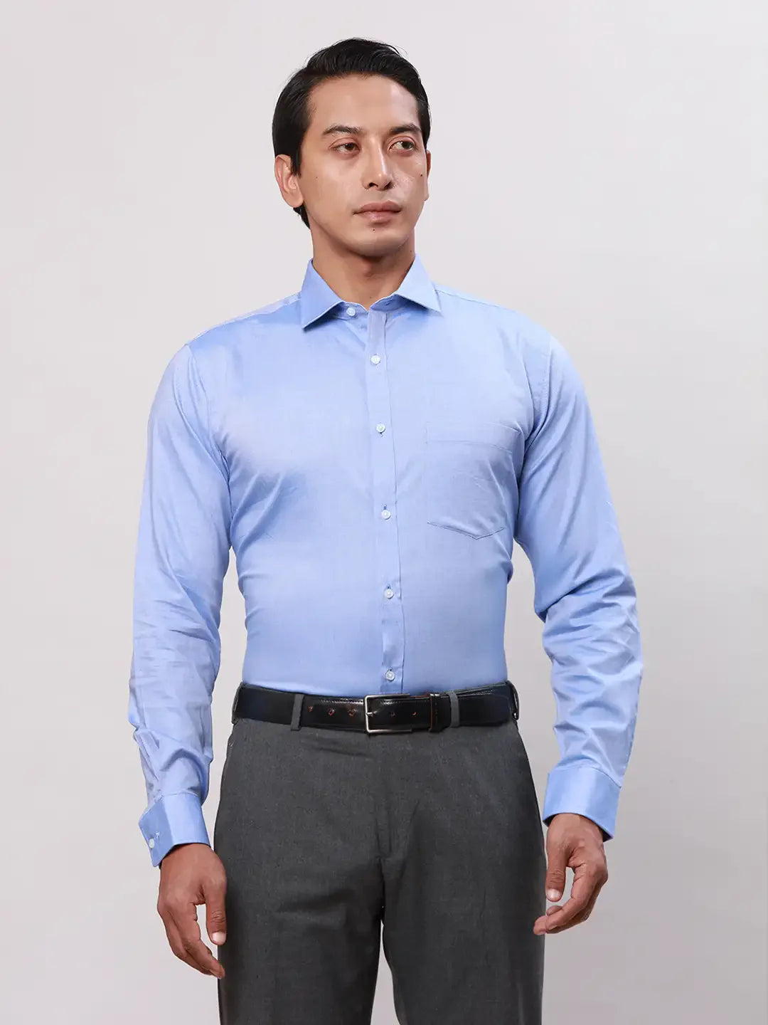 Park Avenue Men Blue Structure Slim Fit Cotton Shirts