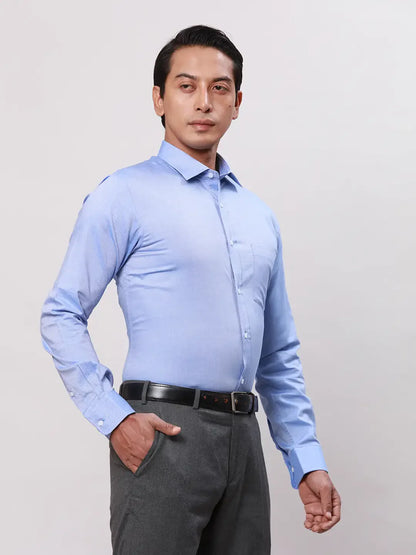 Park Avenue Men Blue Structure Slim Fit Cotton Shirts