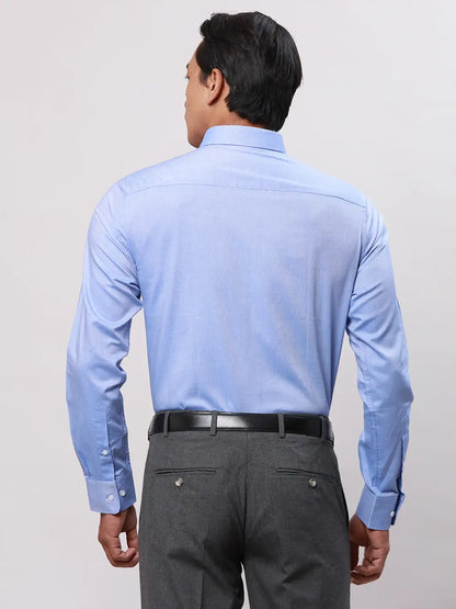 Park Avenue Men Blue Structure Slim Fit Cotton Shirts