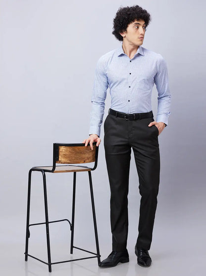 Park Avenue Men Blue Checks Slim Fit Cotton Shirts
