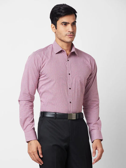 Park Avenue Men Maroon Checks Slim Fit Cotton Shirt