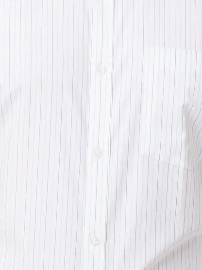 Park Avenue Men White Striped Slim Fit Cotton Formal Shirt