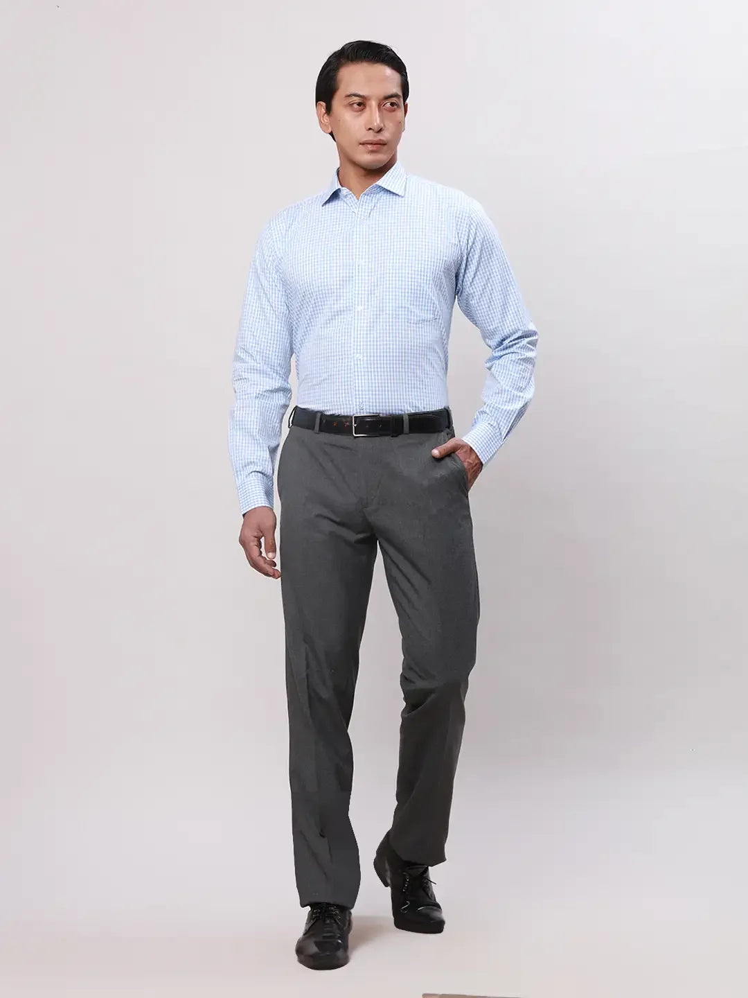 Park Avenue Men Blue Structure Slim Fit Cotton Shirts