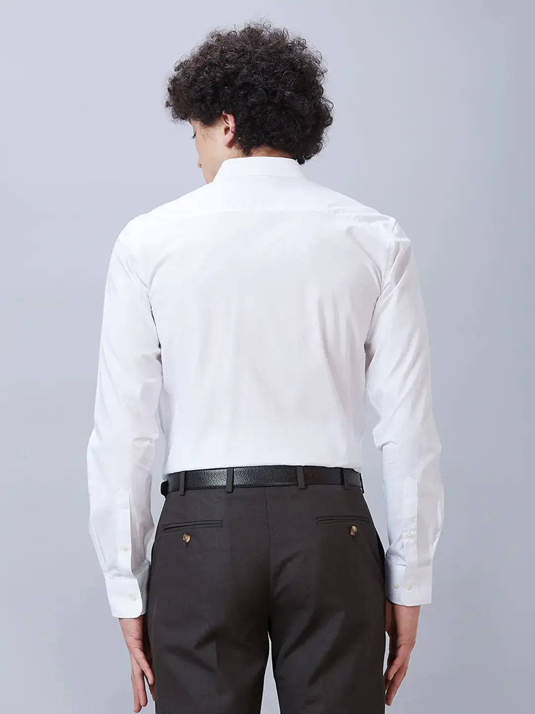 Park Avenue Men White Slim Fit Solid Cotton Shirts