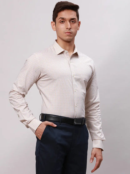 Park Avenue Men Fawn Slim Fit Structure Cotton Shirts