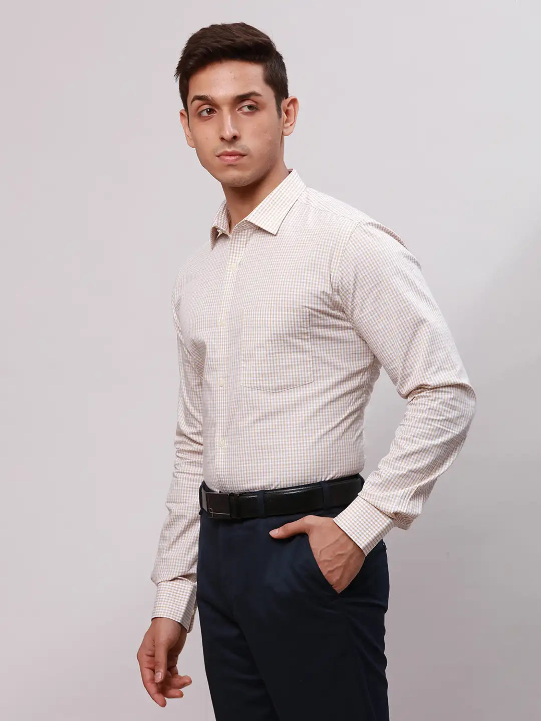 Park Avenue Men Fawn Slim Fit Structure Cotton Shirts