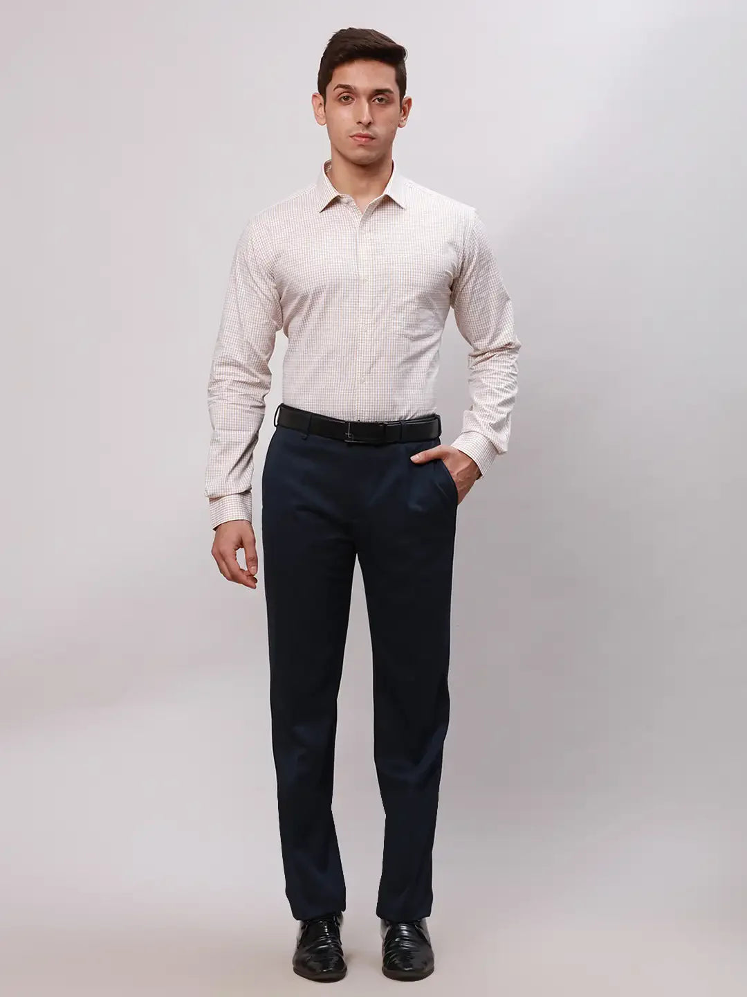 Park Avenue Men Fawn Slim Fit Structure Cotton Shirts