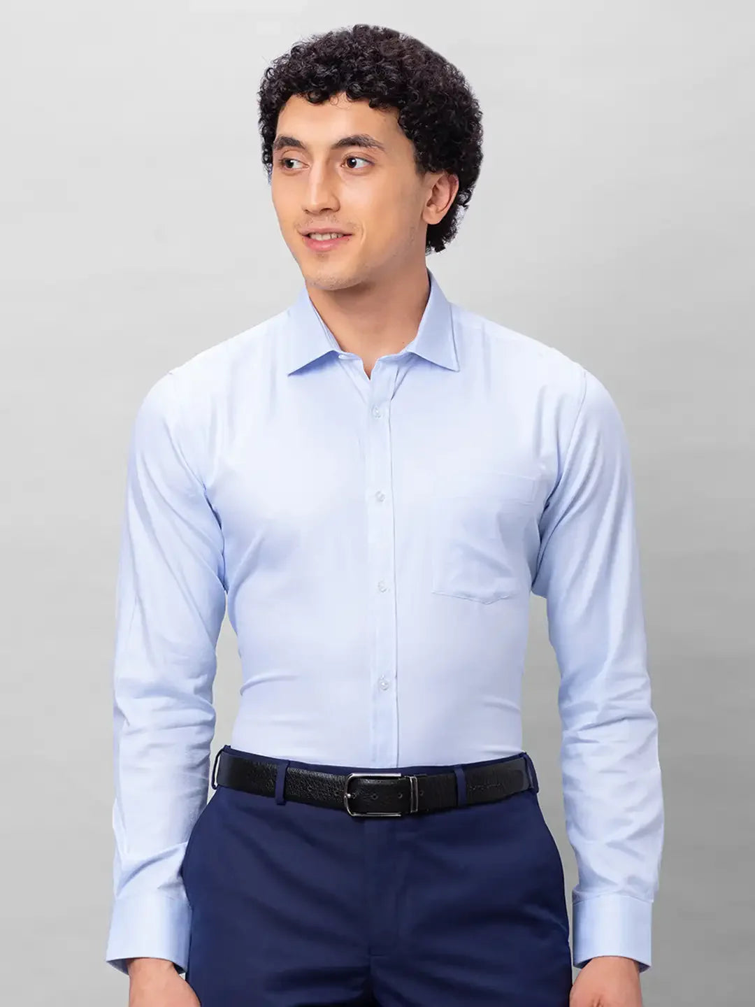 Park Avenue Men Blue Structure Slim Fit Cotton Shirts