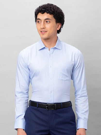 Park Avenue Men Blue Structure Slim Fit Cotton Shirts