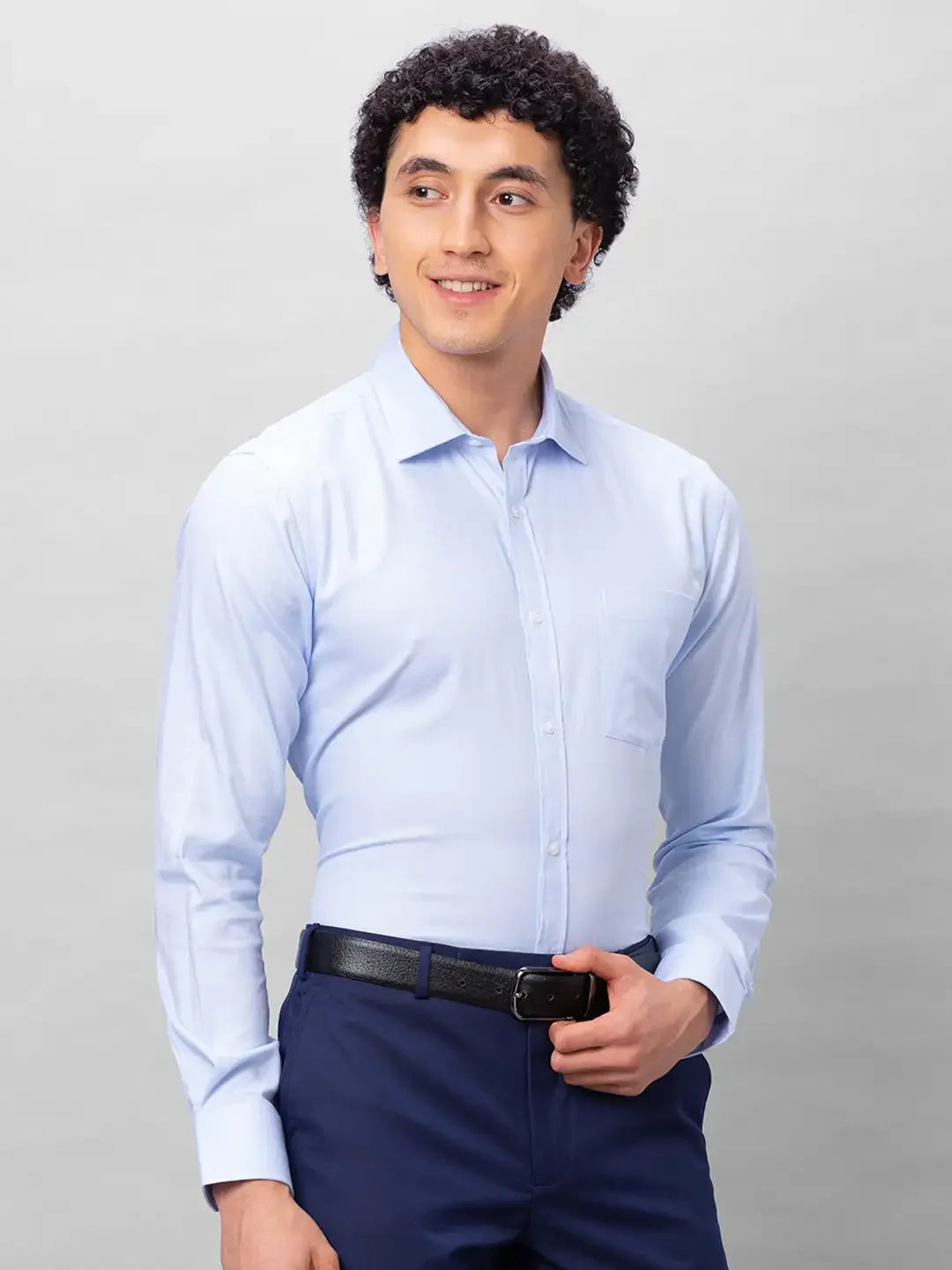 Park Avenue Men Blue Structure Slim Fit Cotton Shirts