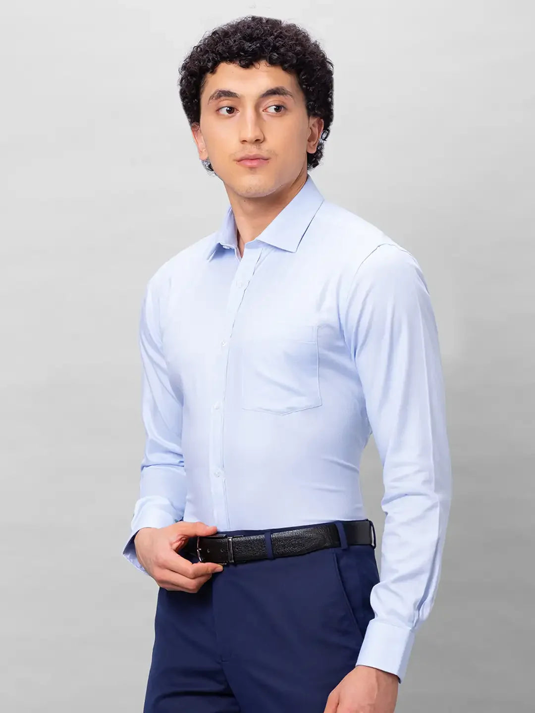 Park Avenue Men Blue Structure Slim Fit Cotton Shirts