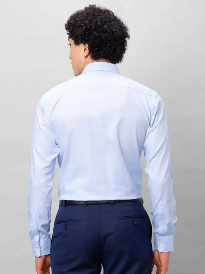 Park Avenue Men Blue Structure Slim Fit Cotton Shirts