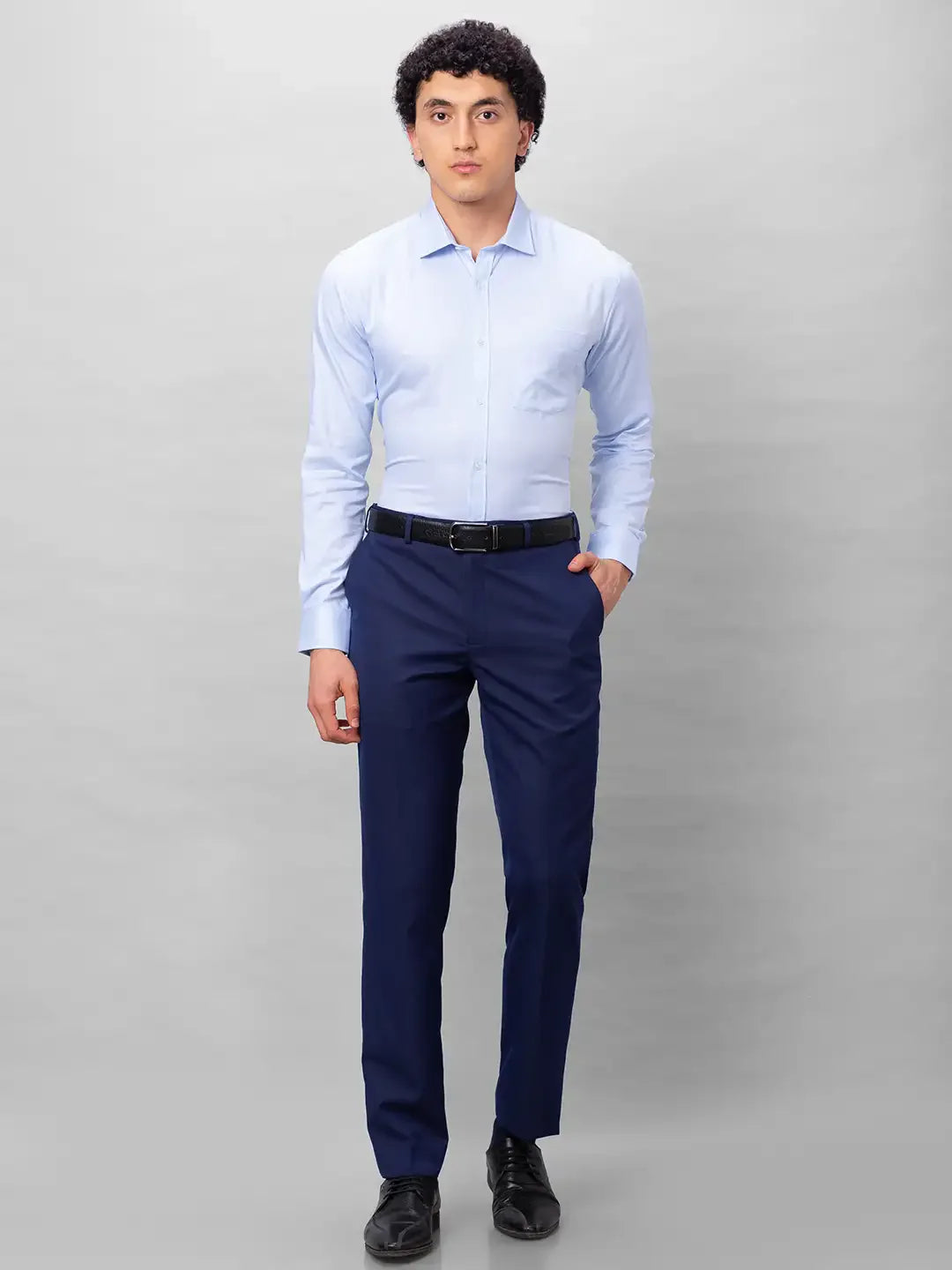 Park Avenue Men Blue Structure Slim Fit Cotton Shirts