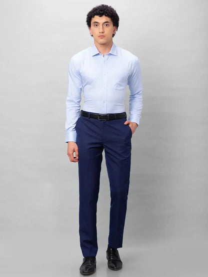 Park Avenue Men Blue Structure Slim Fit Cotton Shirts