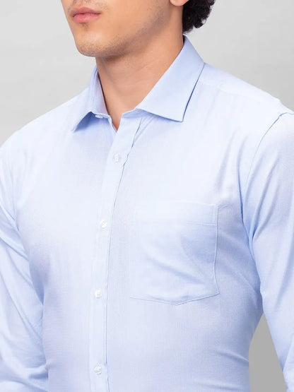 Park Avenue Men Blue Structure Slim Fit Cotton Shirts