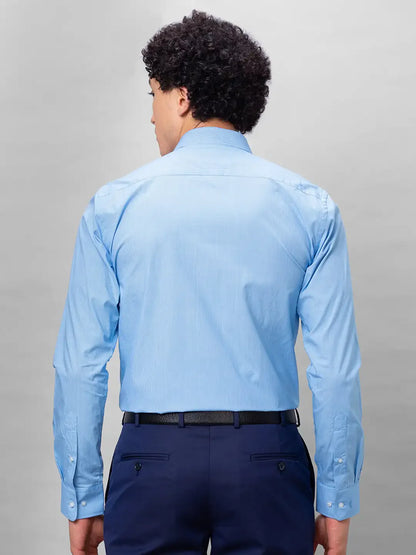 Park Avenue Men Blue Structure Slim Fit Cotton Shirts