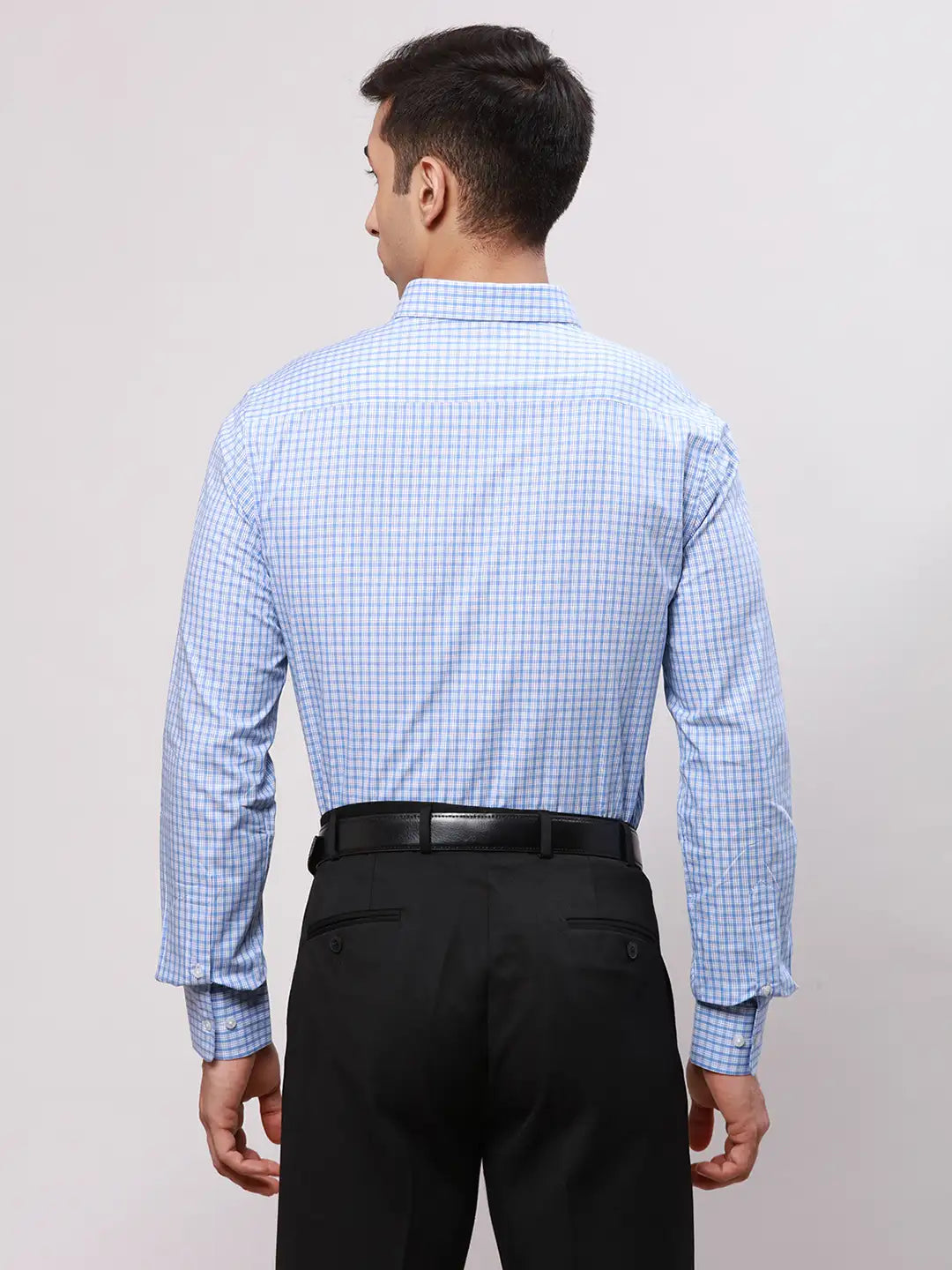 Park Avenue Men Blue Slim Fit Checks Cotton Shirts