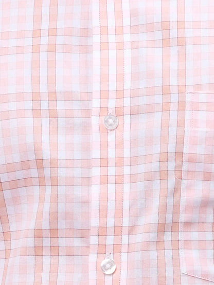 Park Avenue Men Orange Slim Fit Checks Cotton Shirts