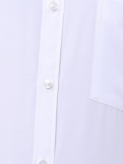 Park Avenue White Solid Slim Fit Full Sleeve Cotton Blend Shirt