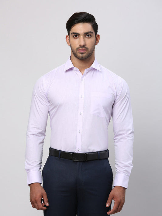 Park Avenue Purple Solid Slim Fit Polyester Blend Formal Shirt