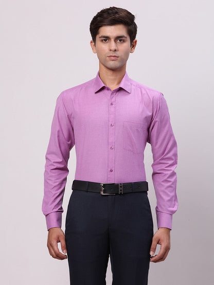 Park Avenue Purple Fil-A-Fil Slim Fit Cotton Blend Formal Shirt