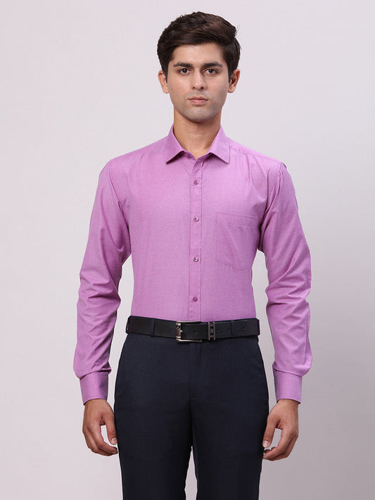 Park Avenue Purple Fil-A-Fil Slim Fit Cotton Blend Formal Shirt