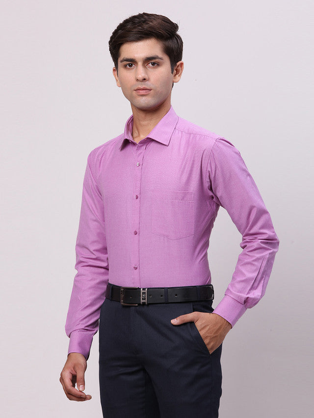 Park Avenue Purple Fil-A-Fil Slim Fit Cotton Blend Formal Shirt