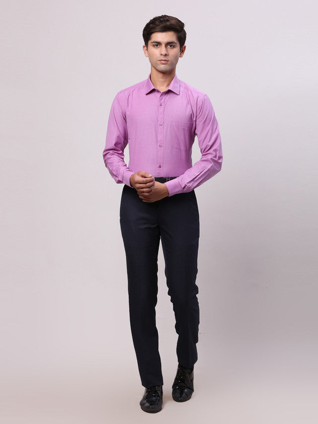 Park Avenue Purple Fil-A-Fil Slim Fit Cotton Blend Formal Shirt