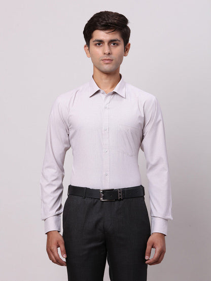 Park Avenue Grey Structure Slim Fit Full Sleeve Cotton Blend Shirt