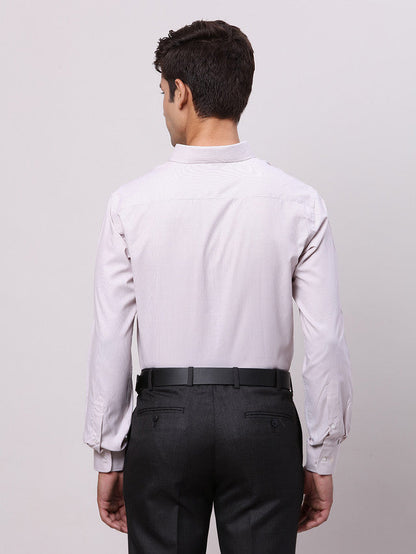 Park Avenue Grey Structure Slim Fit Full Sleeve Cotton Blend Shirt