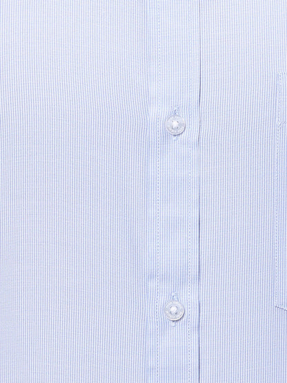 Park Avenue Blue Structure Slim Fit Full Sleeve Cotton Blend Shirt