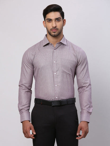 Park Avenue Men Purple Structured Slim Fit Cotton Blend Formal Shirt