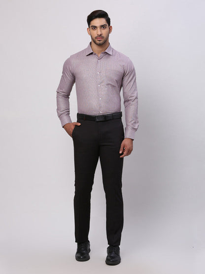Park Avenue Men Purple Structured Slim Fit Cotton Blend Formal Shirt