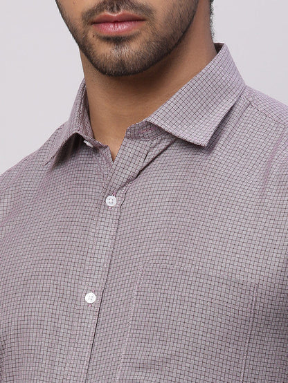 Park Avenue Men Purple Structured Slim Fit Cotton Blend Formal Shirt