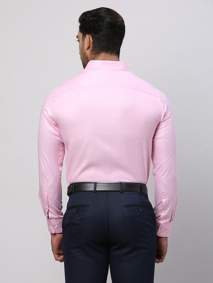 Park Avenue Men Pink Structured Slim Fit Cotton Blend Formal Shirt