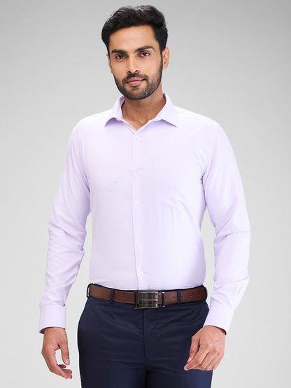 Park Avenue Purple Structure Slim Fit Cotton Blend Formal Shirt