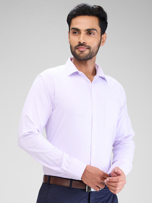 Park Avenue Purple Structure Slim Fit Cotton Blend Formal Shirt