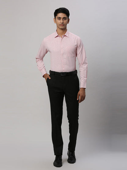 Park Avenue Men Red Checkered Slim Fit Full Sleeve Semi Cut Away Collar Shirt